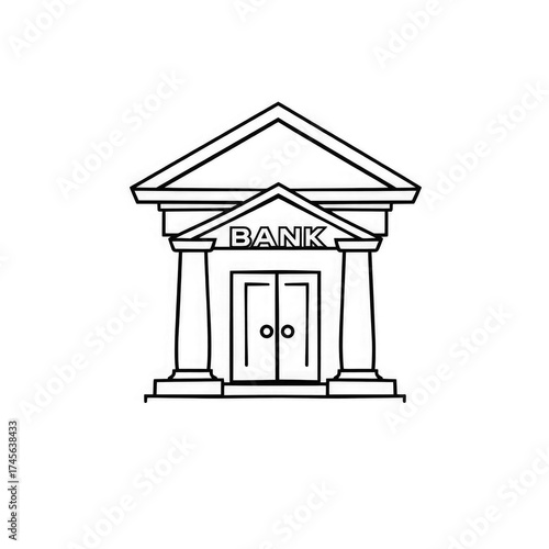 Line art Bank icon with transparent background PNG and JPEG image for your business	