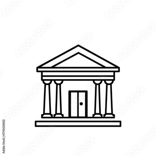 Line art Bank icon with transparent background PNG and JPEG image for your business	