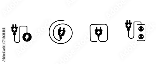 vector line art electrical plug icon