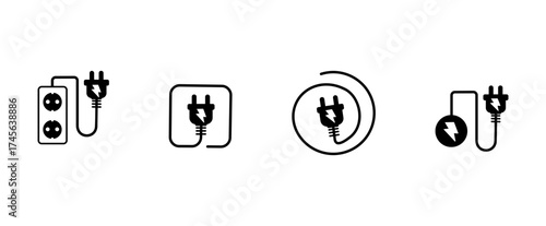 vector line art electrical plug icon