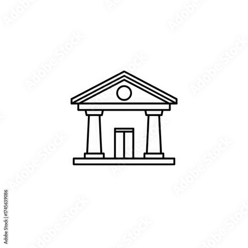 Line art Bank icon with transparent background PNG and JPEG image for your business	
