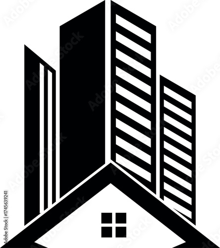 Building house home logo and building silhouette images