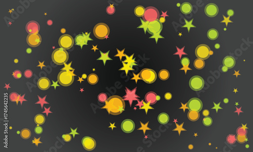 Fotografie Abstract cosmic scene with planets or orbs in a gray background