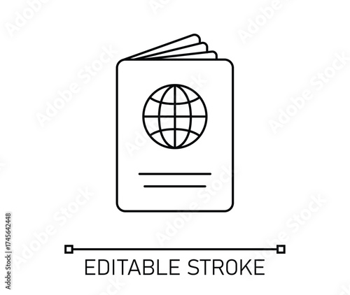 Passport Icon Editable Stroke