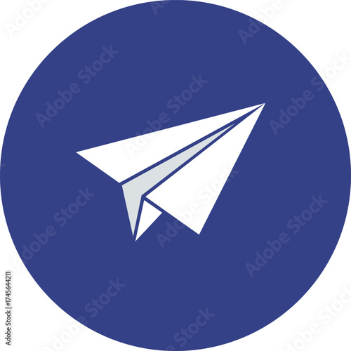 White paper airplane icon flying in a blue circle symbol Free Download White paper airplane icon flying in a blue circle symbol - GFXLoad