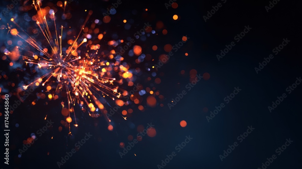 Obraz premium Abstract explosion of light and particles against a dark background