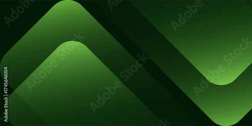 Abstract green background with glowing geometric lines. Dynamic shapes composition.Suit for brochure, corporate, website, poster, banner, cover modern