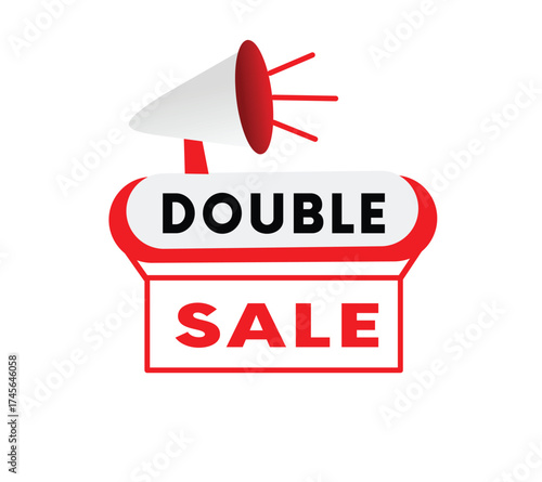 Double sale sign vector editable eps web or marketing concept, element for web.
