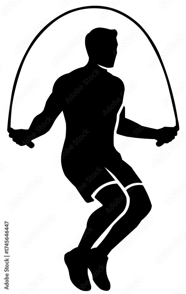 Obraz premium skipping man silhoutte