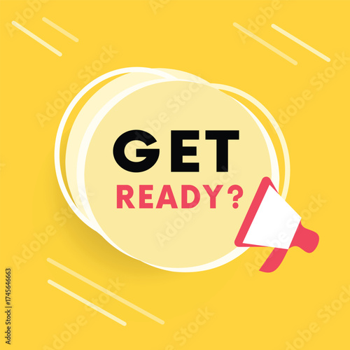 Get ready symbol flat design vector offer banner, vector eps element.