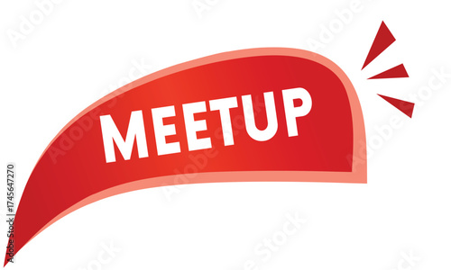 Meetup - vector banner illustration colorful art . Editable art elements. Graphic shape design.