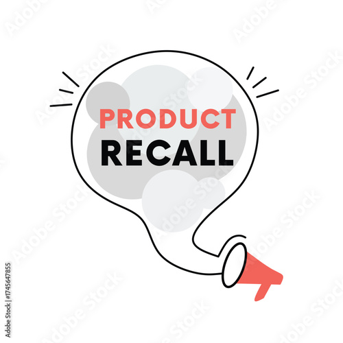 Product recall bubble icon banner vector for savings, shopping, business. Graphic illustration. Eps 10 editable art.