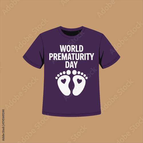 World Prematurity Day Awareness T Shirt Design, Premature Baby Support T Shirt Vector,
World Prematurity Day Baby Footprints Illustration,
Purple Shirt Design for Prematurity,