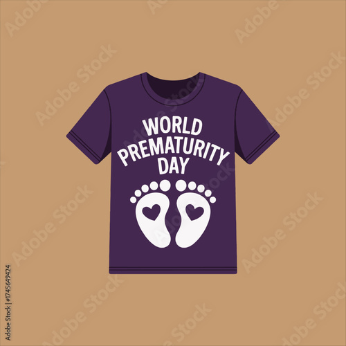 World Prematurity Day Awareness T Shirt Design, Premature Baby Support T Shirt Vector,
World Prematurity Day Baby Footprints Illustration,
Purple Shirt Design for Prematurity,