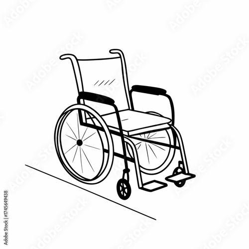  Wheelchair illustration in black and white