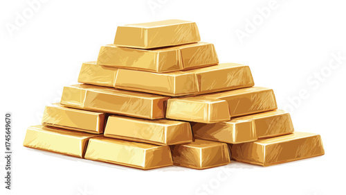 Stack of Gold Bars Symbolizing Wealth, Finance, Luxury, Success, Riches, and Treasure