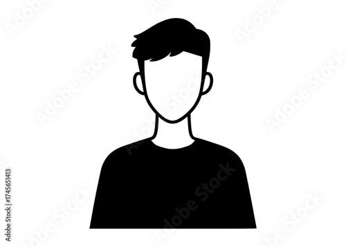 a black and white silhouette of a man with a short hairstyleavatar, black, flat, head, icon, illustration, man, profile 