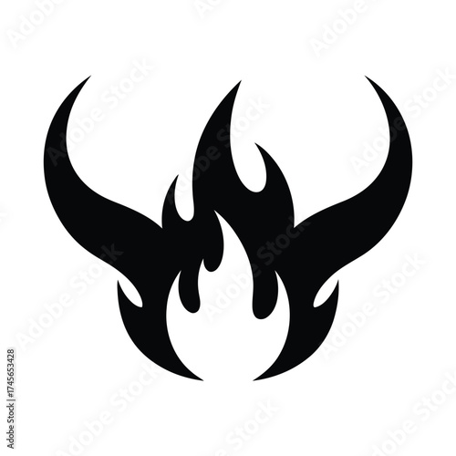 Illustration of stylized flames in black color