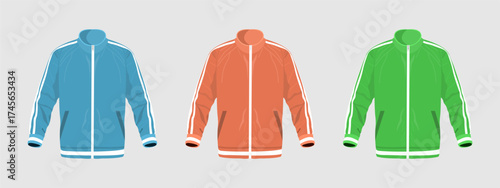 Sports Jacket, outerwear for athletics, fitness, workout, running, training illustration vector design