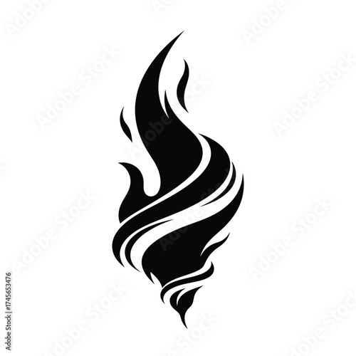 Elegant black flame for decoration and design