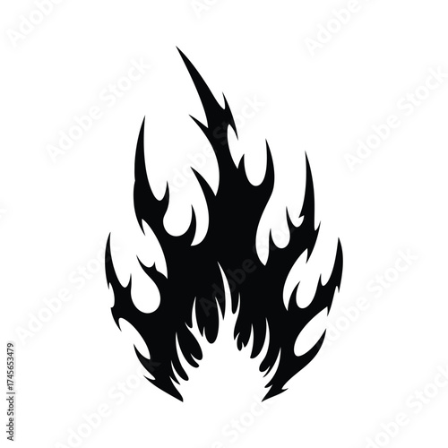 Black flame with sharp edges for decoration