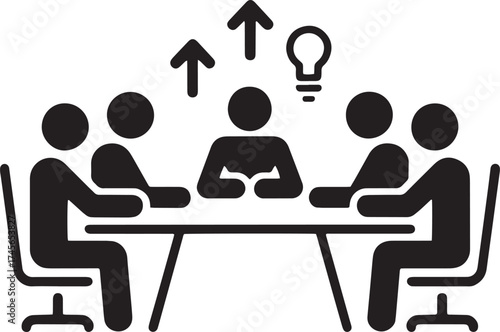 Business Meeting Brainstorming for New Ideas and Team Growth Strategy