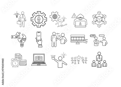 new skill icon with bold line style and white background