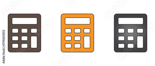 Digital Calculator Icons – Accounting, Finance, and Math Tool Set