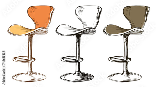 Sleek Adjustable Height Bar Stool for Contemporary Home Decor