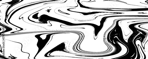 Elegant Black Marble Ink Texture with Acrylic Painted Waves with Liquid Pattern and Grunge Texture, 