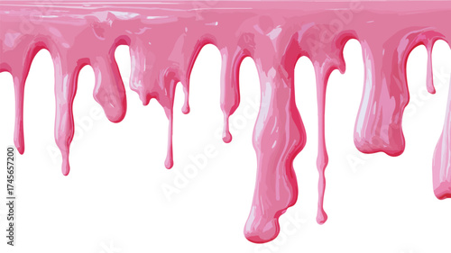 Sensational Pink Liquid Dripping Melted Candy: Sweet Dessert Abstract Background