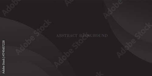 Dark black background abstract 3D geometric with wave effect decoration. Vector illustration