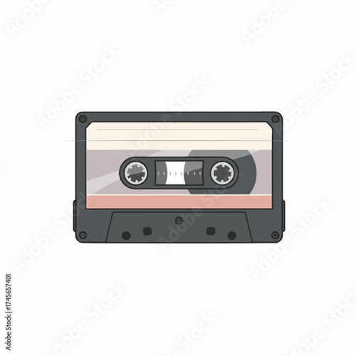 Flat Graphic Cassette Tape Music Media Player Element Icon