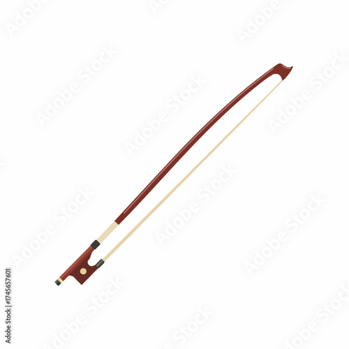 Isolated Musical Instrument Wooden Violin Bow Professional Performance Object