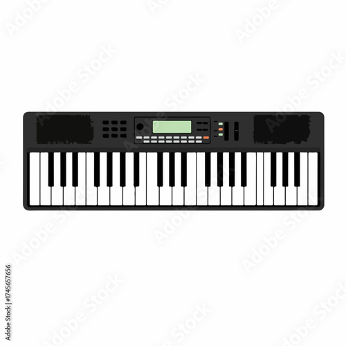Realistic Style Keyboard with Full Keys and LCD Screen Music Instrument