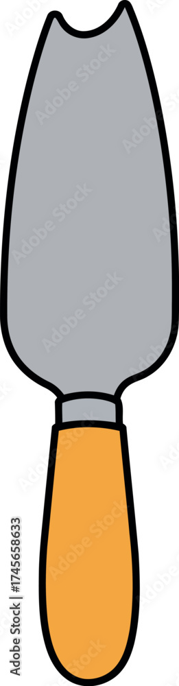Naklejka premium Gardening trowel simple cartoon icon tool for planting flowers or digging soil vector