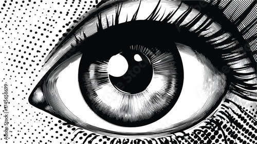 Excited View of Eye Searching Concept Vector Illustration