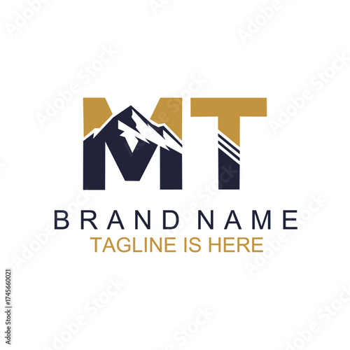 Initial M T Logo Design For Mining Company