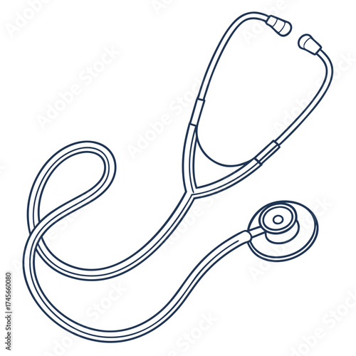 Illustration of a stethoscope for medical use