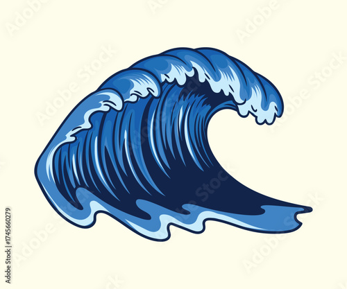 Ocean Crest Art Blue Ocean Wave