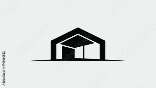 Abstract house logo design minimalist geometric vector illustration suitable for real estate and construction company branding