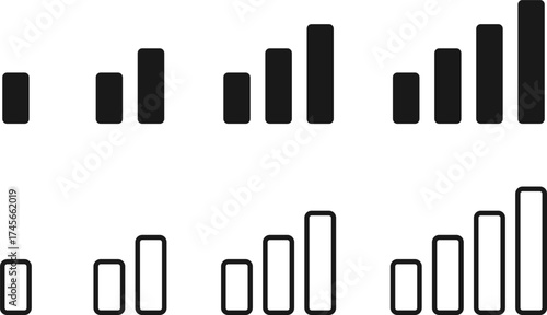 Network Signal icon set. signal strength indicators. Signals level 