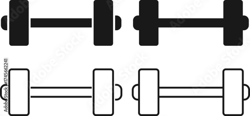dumbbell icon set. Gym dumbbell icons collection. Barbell symbol. fitness exercise equipment symbols