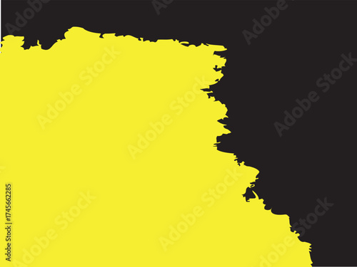 Yellow and black abstract grunge background with brushstroke textures.Modern abstract vector background with black and yellow grunge paint strokes, distressed street poster textures, urban art element