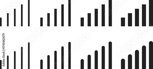 Network Signal icon set. signal strength indicators. Signals level 