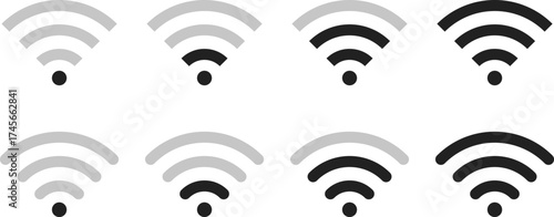 Wifi icon set. Wireless network symbol collection. Wi-fi and internet signal. internet connection sign