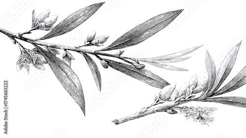 Tea Tree Plants Closeup View Highlights Delicacy in Professional Usage