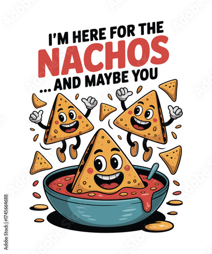 Funny Nachos with Salsa and Text