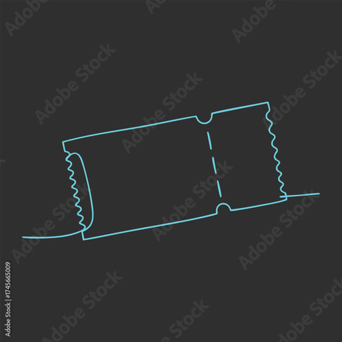 Close-up of a neon outline of a razor blade on a dark , emphasizing its shape and sharp edges for design or artistic purposes