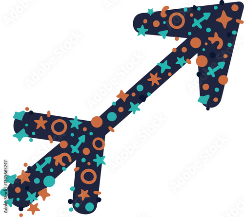 Sagittarius zodiac symbol astrology constellation arrow art design vector
